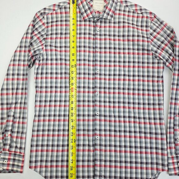 Billy Reid Slim Cut Size Large Mens Multi Check Spread Collar Cotton Shirt - Picture 8 of 9